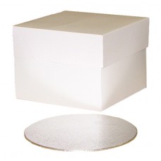 8" Inch Round 3mm Thick Cake Board & Box Pack
